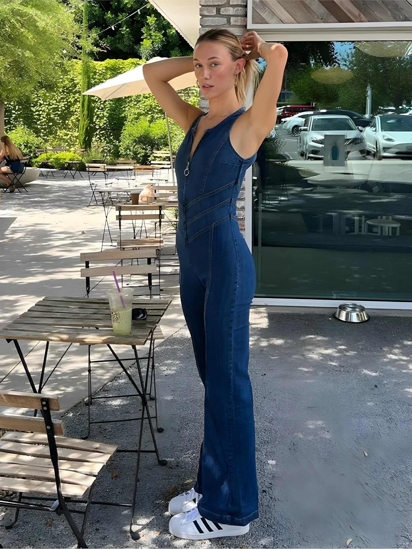 Elara | Sexy Herz-Denim Jumpsuit