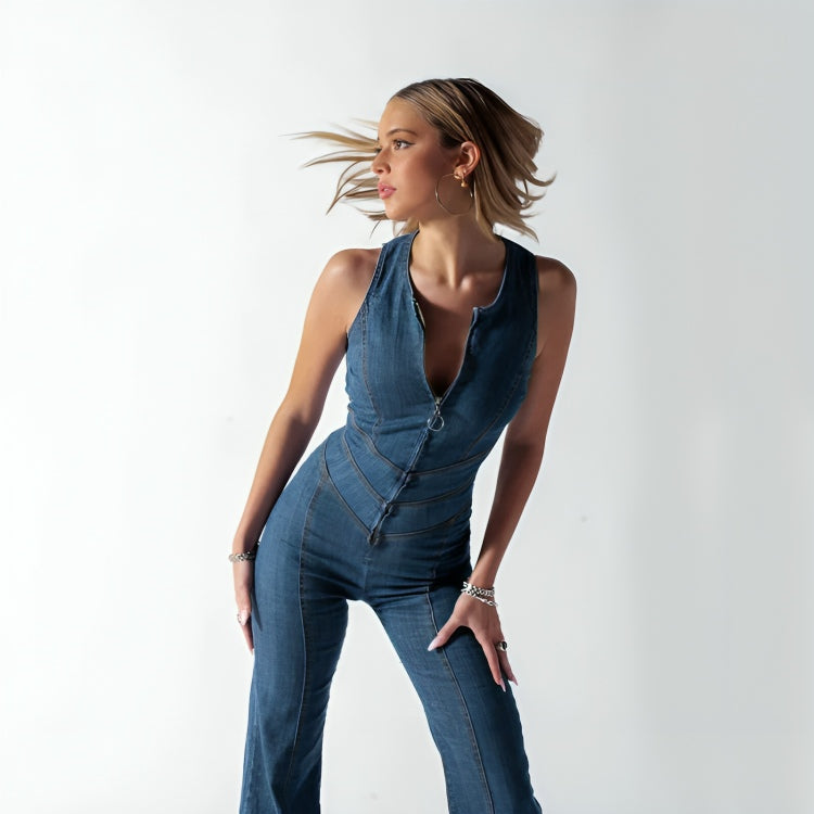 Elara | Sexy Herz-Denim Jumpsuit