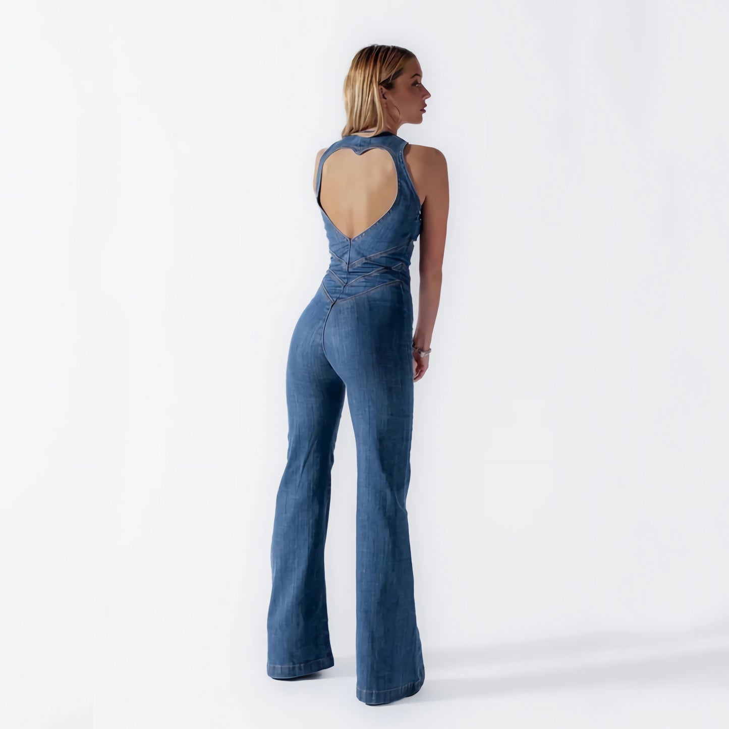 Elara | Sexy Herz-Denim Jumpsuit