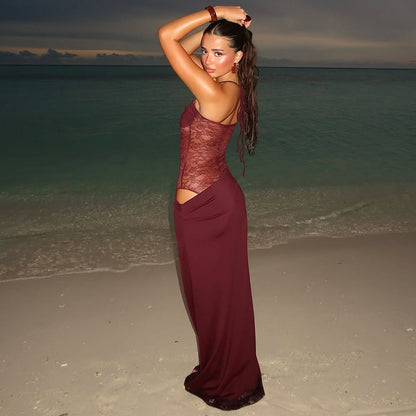 Lynora | Spitzen Maxikleid